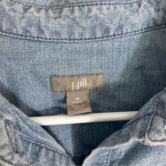 J. Jill Button Shirt - Medium Petite - Denim Blue - Picture 2 of 5
